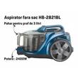Прахосмукачка без торба HAUSBERG HB-2821BL, 1200-1800W, мултициклон, сухо засмукване, капацитет 3 литра, HEPA филтър, контрол на скоростта, автоматично навиване на кабела, синьо-черно