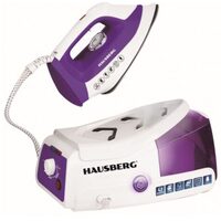 Станция за гладене HAUSBERG HB-7920MV, 2200W, 68g/min, 1000ml, антиваровик, термостат, керамична гладеща плоча, лилаво-бяла