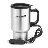 Електрически термос за кола Hausberg HB-H 1460, 12V, 450 ml, 70C, неръждаема стомана